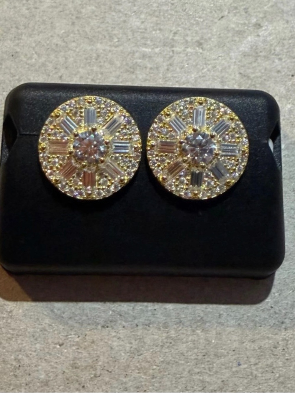 Gold/Silver/Moissanite Screw Back Earrings